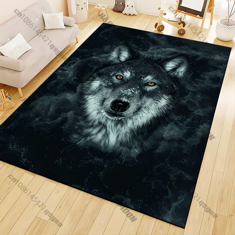 Handsome Wolf Printed Carpet Yoga Mat Game Room Bedroom Beautiful Anti -slip Carpet Rugs Living Room Decoration Chambre