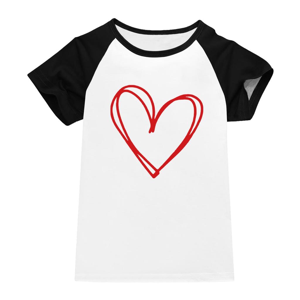 Oberteile für junge Mädchen 4-16 Jahre Rundhals Kurzarm Trendige Oberteile