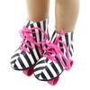 Fashionable Toy Accessories Doll Roller Skate Shoes for 18inch Doll (Black and White Stripe)