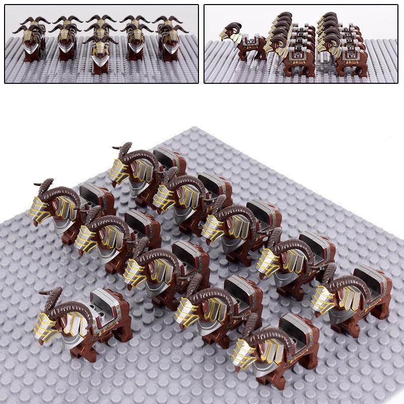 Classic Medieval War Series Wild Boar Horned Sheep Mounts Building Blocks Evil Dwarf Animals Mount DIY Bricks Toys For Kids Gift