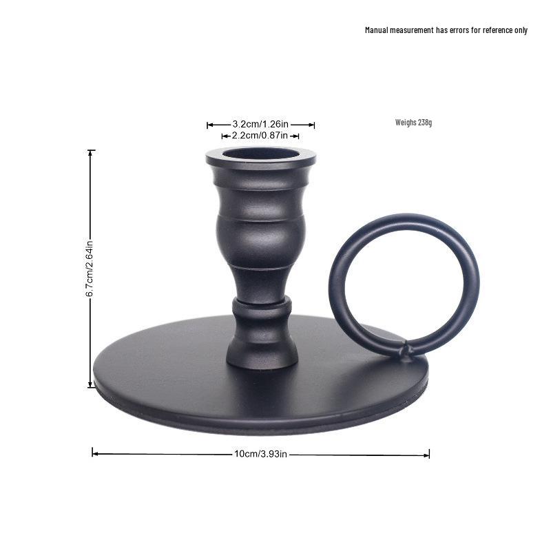 Nordic Black Iron Candle Tray – Small Candlestick Ornaments for Home, Model Room, or Living Room Decor