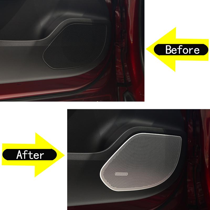For Jaguar F-Pace f pace 2016 Car Door Audio Speaker Cover Decoration Loudspeaker Frame Interior Modified Speaker