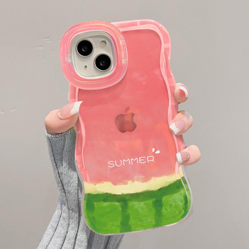 

Applicable To Apple 15 Mobile Phone Case IPhone 14 Summer Watermelon 13 Wave Edge 12 Invisible Double Bracket 11promax iPhone XS Max