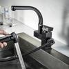 Black Bathroom Washbasin Faucet Pull Out Kitchen Sink Faucet With Spray Gun Hot Cold Wate Mixer Tap Deck Mounted Accessories