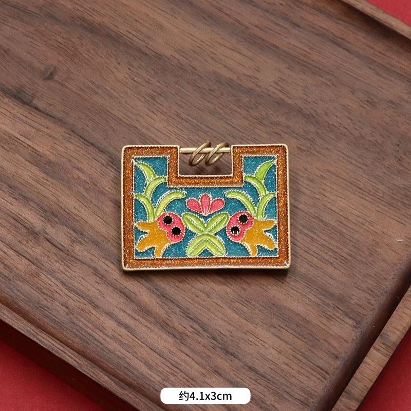 

Retro Chinese style rich peony flower carp enamel brooch femininity elegant simple cheongsam accessories badge