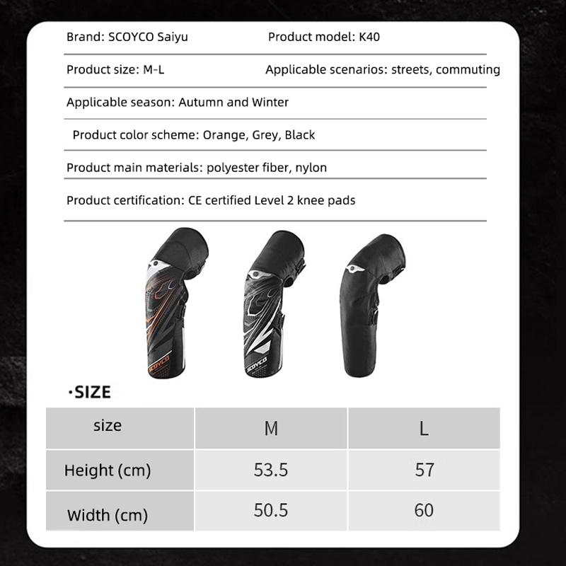 SCOYCO Motorcycle Warm Kneepad Legs Motorbike Riding Windproof Winter Waterproof Scooter Knee Pads CE2 Anti-fall Protective Gear
