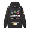 Ducati Felpa Corse MotoGP Racing, Unisex Oversize Streetwear Pullover con Stampa Completa Logo Sponsor