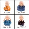 Creations Resin Buddha Monk Statue, Little Baby Monk,Cartoon Monk Set, Buddha Showpiece for Home Décor Car Dashboard Decoration