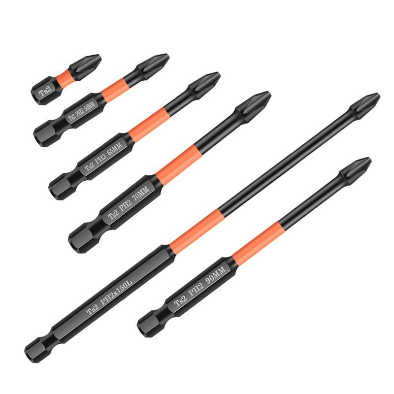 5 pezzi cacciavite a croce magnetico testa 25/50/65/70/90/150mm punte antiruggine 1/4 pollice punta esagonale per cacciavite elettrico