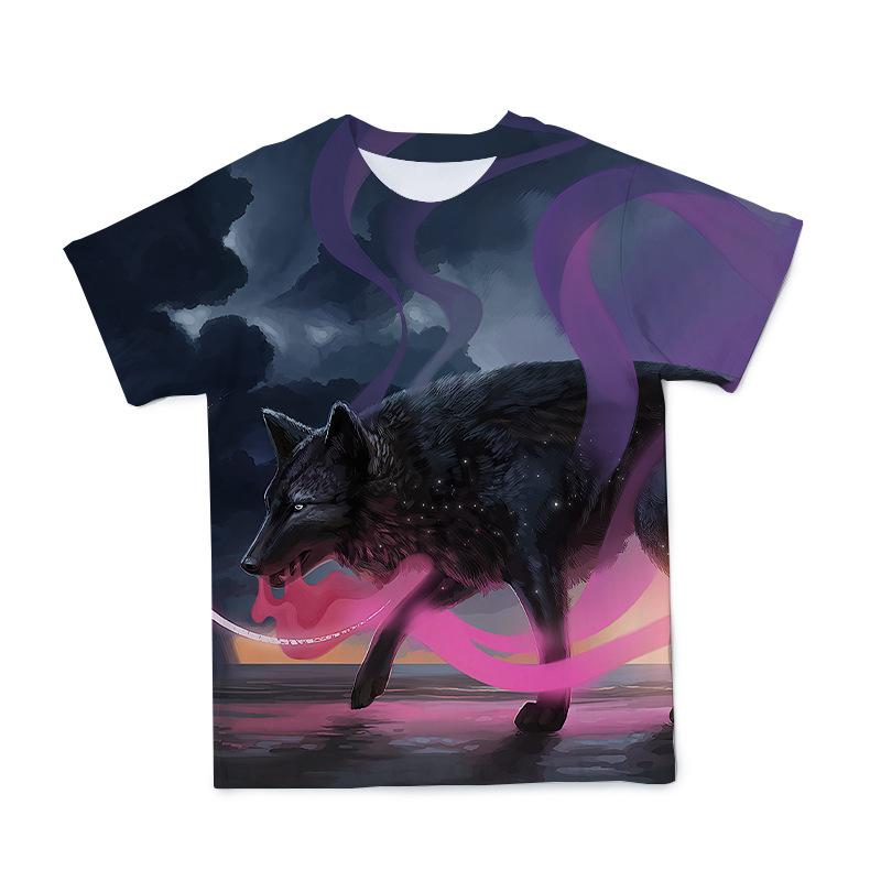 Sommer neue europäische und amerikanische Casual Graffiti Tier Serie 3D T-Shirt Rundhals Herren und Damen Plus Größe lose Kurzarm Shirt