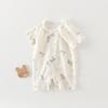 Unisex Antibacterial Cotton Summer Baby Rompers - Short Sleeve Newborn Jumpsuits