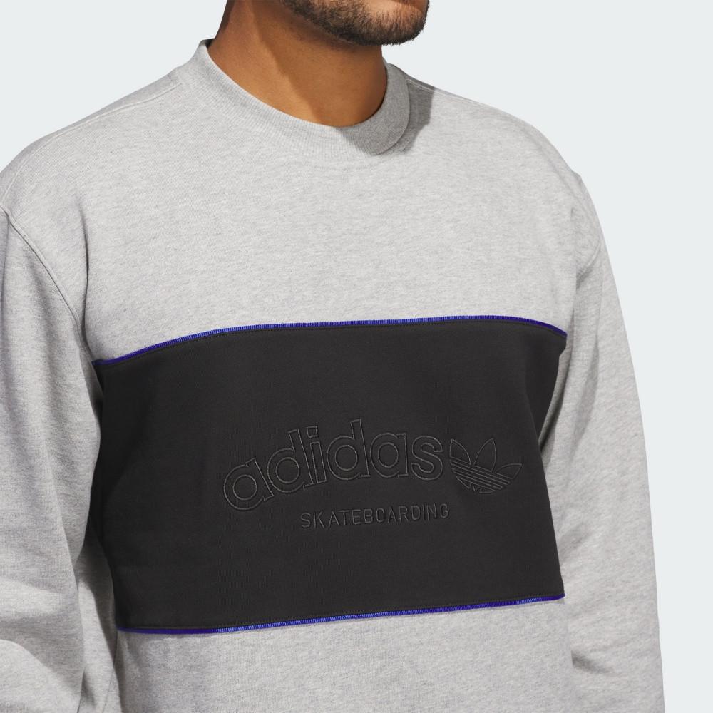 Adidas Originals Girocollo Sport Versatile Felpa a Maniche Lunghe Uomo felpa Grigio Nero IY1624
