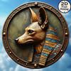 Inch Round Aluminum Wall Sign D Flat Anubis Egyptian Hieroglyph Farmhouse Decor Gift For Garden Bar Cafe Front Door