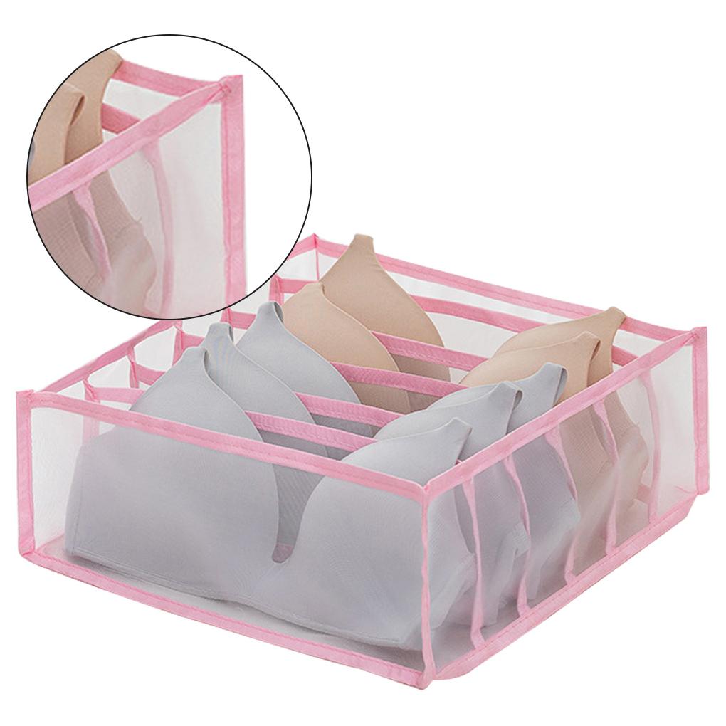 

Ящик для хранения носков и нижнего белья, ящик для бюстгальтеров, контейнер для одежды, органайзер для гардероба на 7 сеток 6 cells