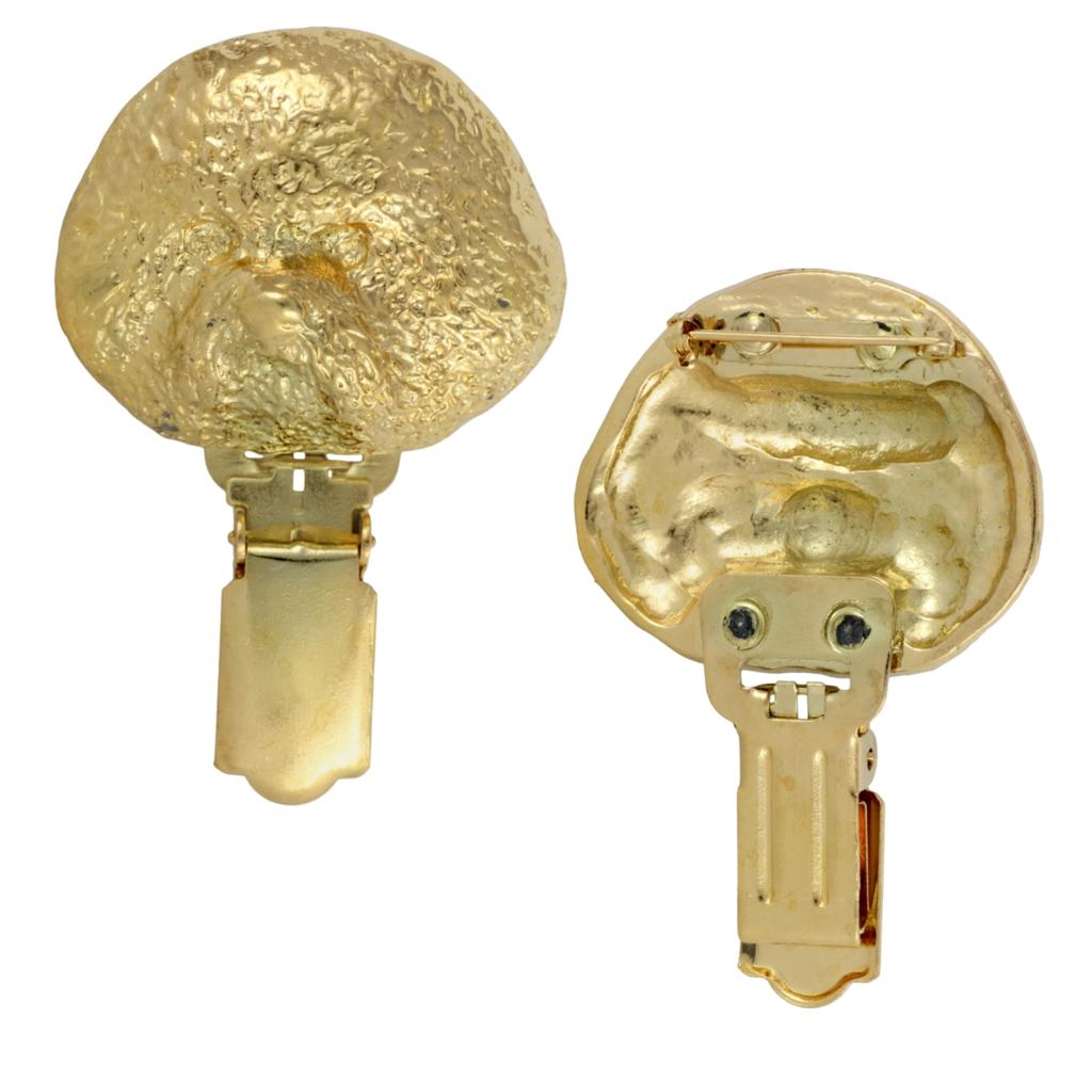 Bichon Frise, Bichon Tenerife, Bichon a poil frise – Brooch with a clip, gold-plated holder for a race number | Art-Dog