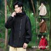 Mens Waterproof Windproof Outdoor Jacket With Hood Multi-Pocket Utility Workwear