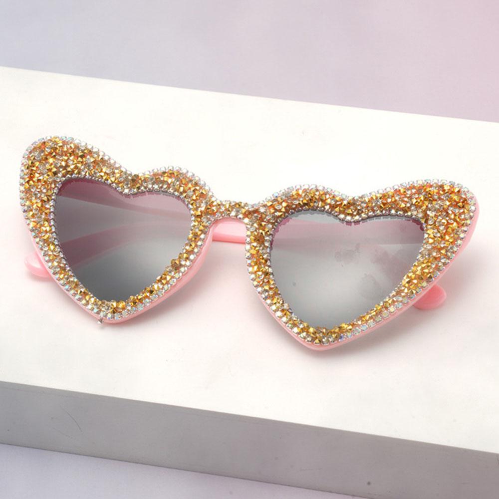 Sparkly Heart Shaped Sunglasses for Women Rhinestone Wedding Party Favors Bridesmaid Gift Shiny Diamond Sun Glasses Photo Props
