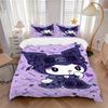 3pcs Cute Kuromi Printed Quilt Set - Soft and Comfortable Quilt Cover for Bedroom, Guest Room and Dormitory Decorative Bedding Set 1 Duvet C