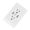 10A Charging Power Outlet White AC USB Outlet Durable USB Wall Outlet  Home