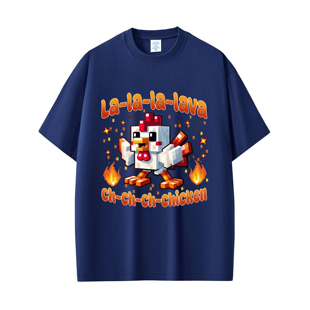  Summer Fashion Lava Chicken Movie Funny Men Women Harajuku Cartoon Short Sleeve T-shirt 100% Pure Cotton Printed T-shirt
