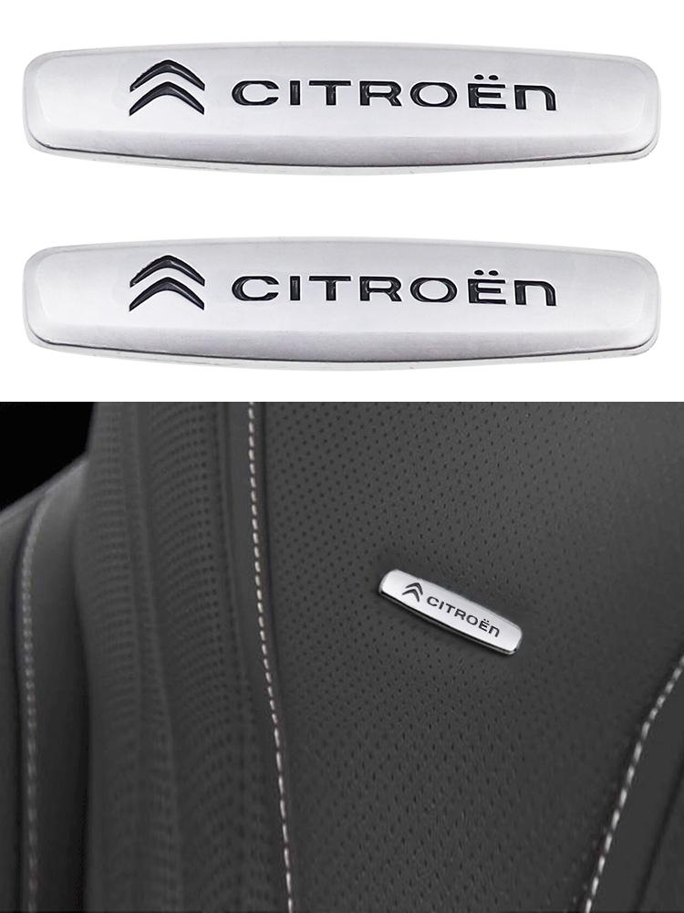 2pcs/1pair Citroen 3D metal Car seat Emblem Car Internal Clips Console Decoration Badge Sticker Car Emblem Accessories OO4