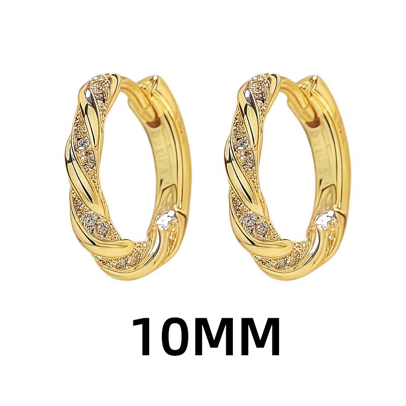 Flash Drill Ear Buckle, Simple Temperament Winding Loop Earrings