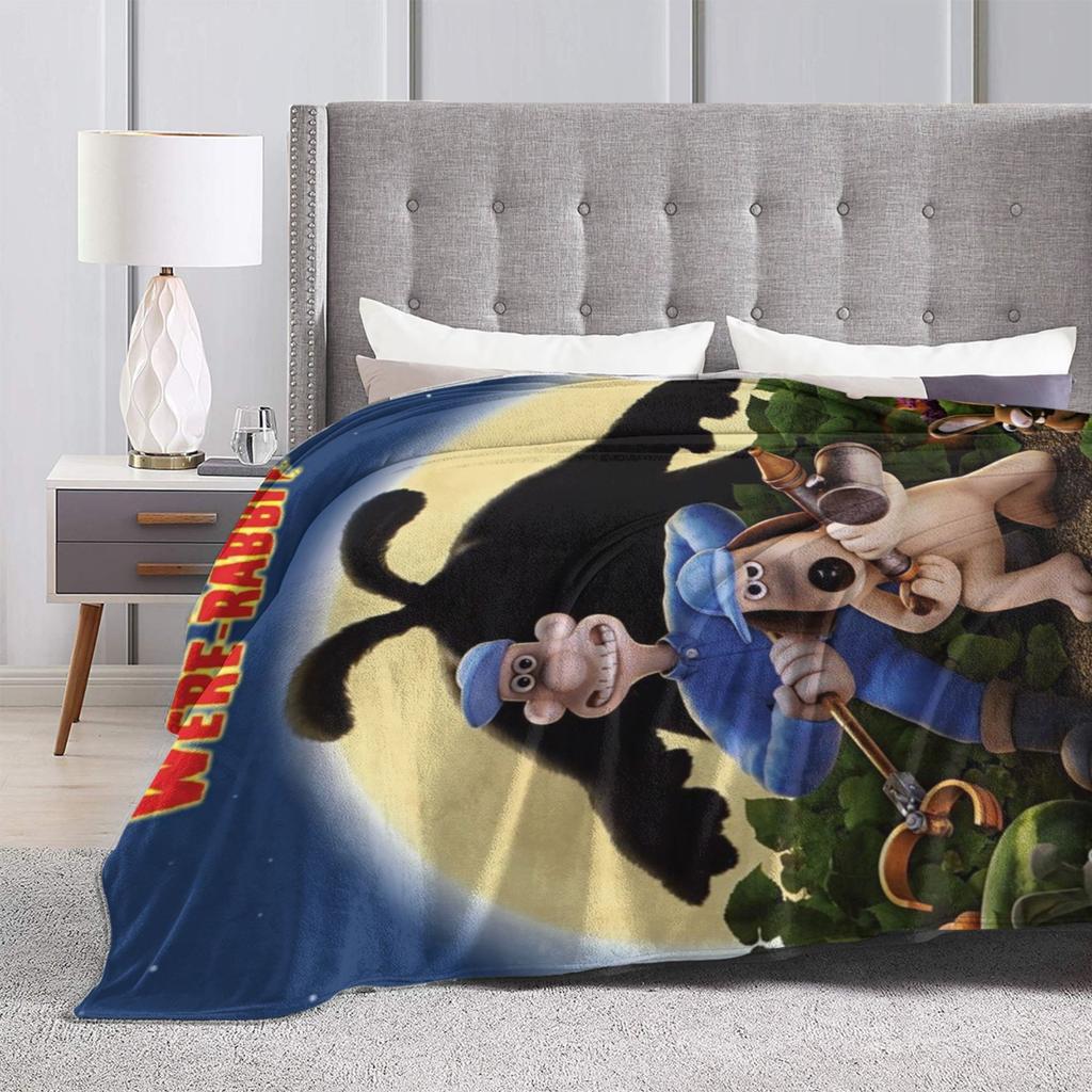 Wallaces & Gromits Cartoon Flim Blanket Multiple Sizes Warm Cozy Fluffy  Throw Blankets for Couch Sofa and Bed