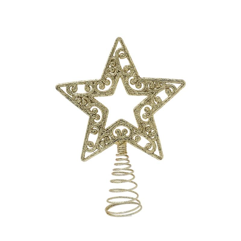 1Pcs Christmas Tree Top Decoration Sparkling 19cm Stars Xmas Party DIY Craft Supplies Home Decoration Navidad New Year 2025 Gift