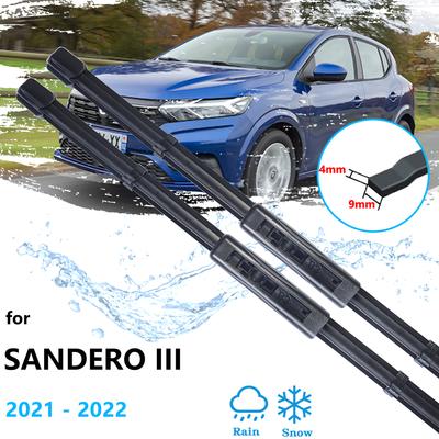 Ensemble d'essuie-glace avant et arrière, pour Dacia Sandero Streetway III MK3 DJF BJI 2022, pare-brise de voiture
