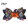 Colorful Halloween Hair Bows Glitter Bow Clips for Kids Baby Girls, Double Layer Party Dress Up Supplies Ghost/Pumpkin/Eyeball Bowtie Pins Decorations