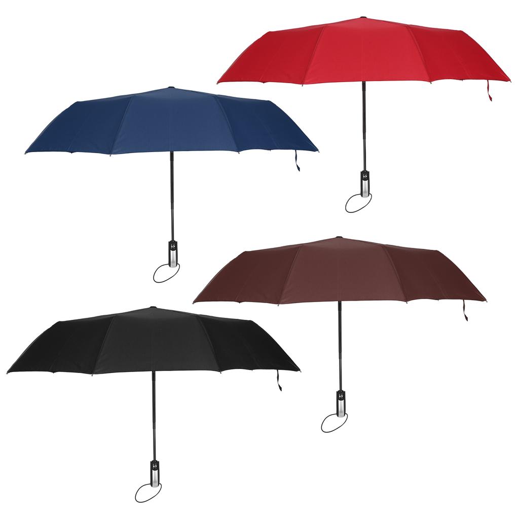 Automatischer Regenschirm Schwarzer Stahl TenBones Faltender HighDensity AntiCollision Kompakter Regenschirm für Sunsh