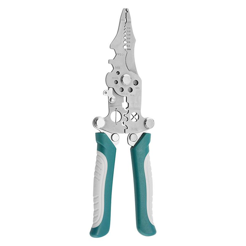 1Pcs Multifunctional Foldable Wire Stripper Crimper Cable Cutter Pliers Electrician Cable Cutting Wiring Pulling Stripping Tools