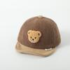 Striped Baseball Cute Baby Bear Cap Cartoon Soft Brim Cotton Infant Boy Girl Peaked Cap Autumn Winter Corduroy Warm Toddler Hats
