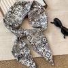 Vintage Brown Cashew Flower Long Scarf for Women, Fashionable and High-end, with Belt Decoration and Niche Design, Waist Accessory
