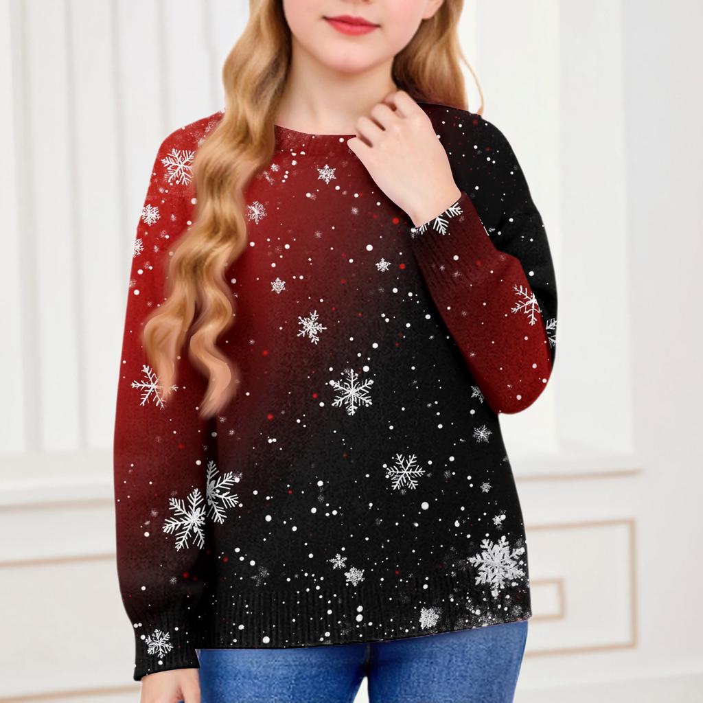 Christmas Day Sweatshirts For Children Boys And Girls Knit Sweater Cute Shirt Fall Crewneck Pullover Tops