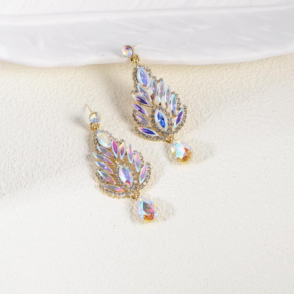 Waterdrop Crystal Dangle Earrings With Finish For Wedding And Party Wear