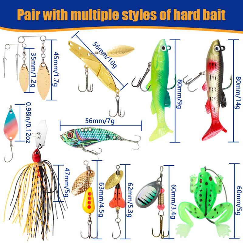 24-Piece Fishing Lure Gift Set: Soft Plastic Frog Metal Spinner Crankbait Topwater Baits Bass Pike