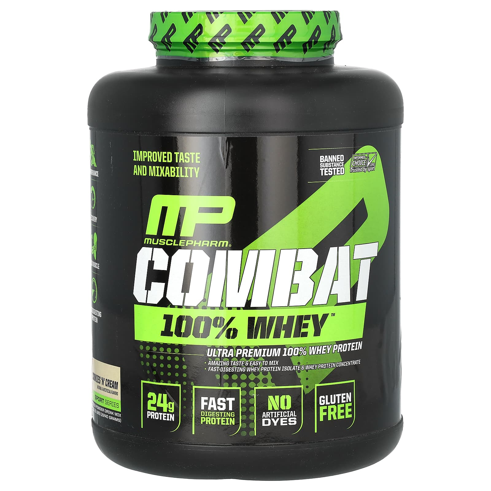 

Combat 100% Whey Protein, Cookies & Cream, 2,240G (5Lbs)