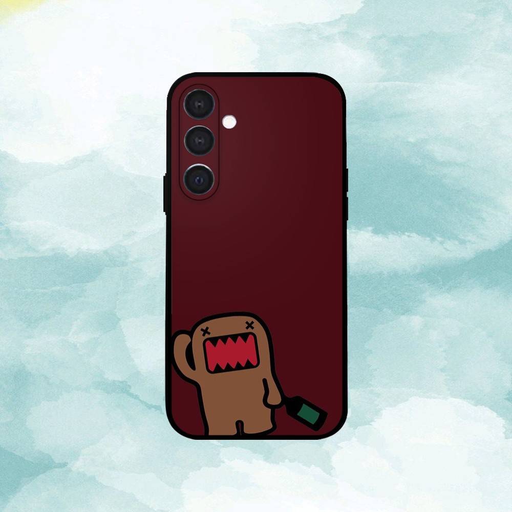 Cute Domo-kun Phone Case For Samsung A73,72,71,53,52,51,22,91,80, Soft Black Cover
