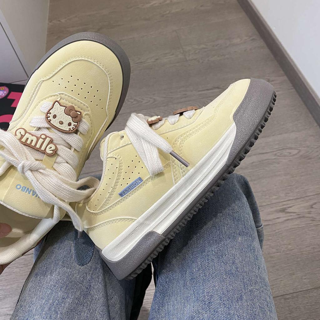 Niche sports and leisure board shoes versatile women's spring new dopamine platform bread shoes