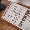 Velvet Jewelry Organizer Tray with Dividers for Necklaces, Earrings, and Rings