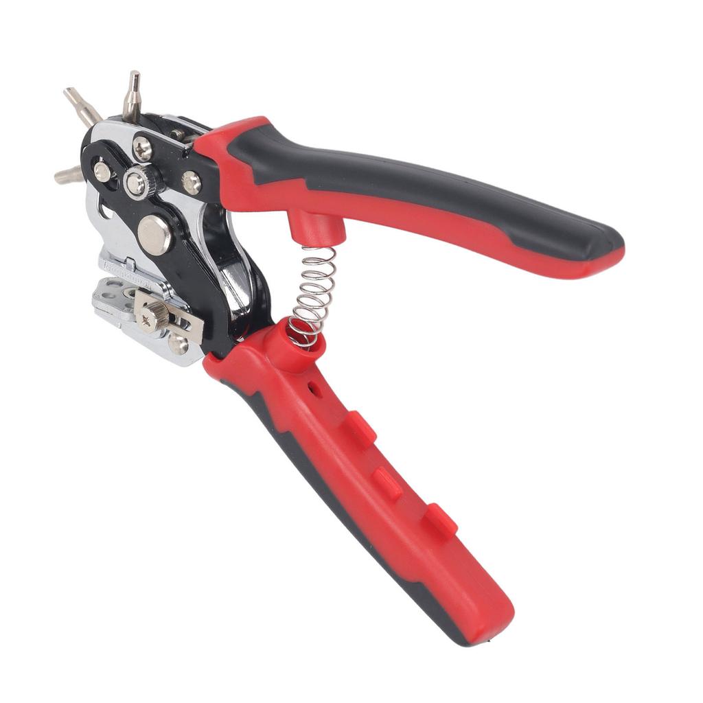 Leather Hole Punch 6 Holes 360 Degree Rotating Adjustable Margin V Shaped Knife Edge Belt Hole Puncher