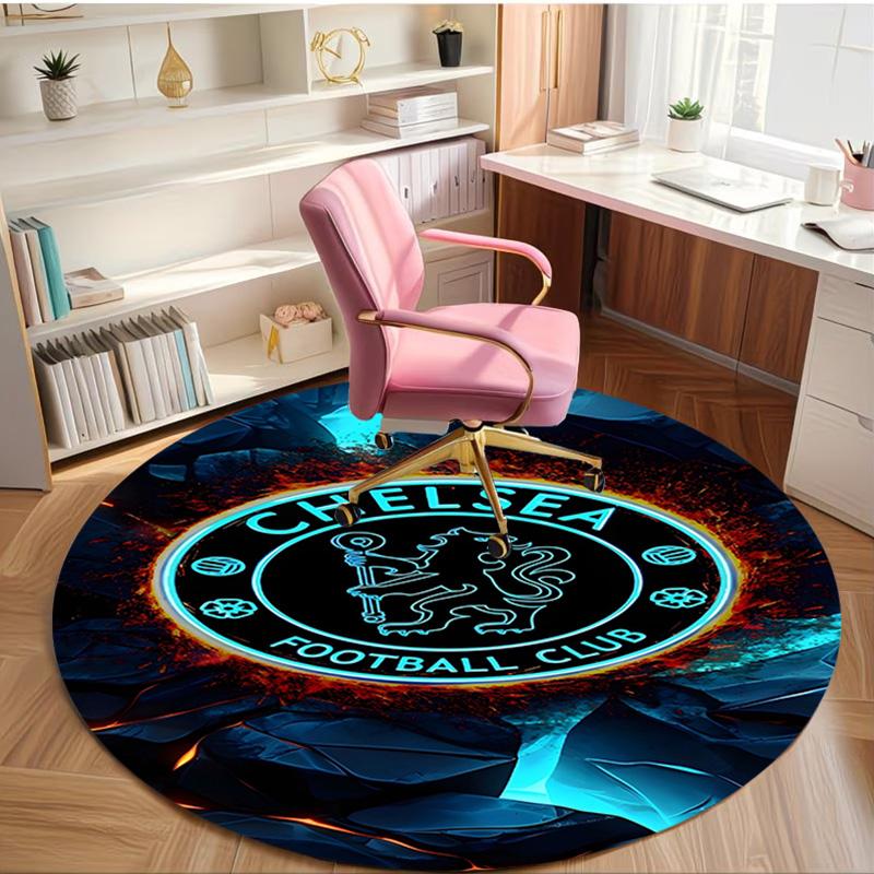 football club.C Print Round Rug, Washable Floor Carpet, For Entryway Dorm Laundry Room Office Study, Home Decor Birthday Christmas Gift
