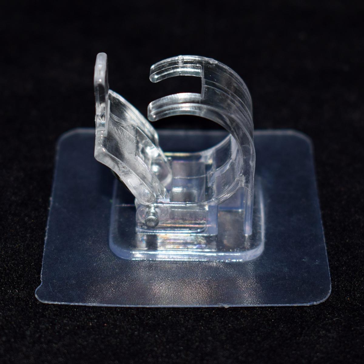 

15 шт. Пластиковый прозрачный крючок для карниза, Фиксатор для штанги без сверления, Самоклеящийся зажим-кронштейн, Крючок для поддержки телескопической штанги M