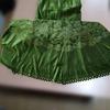 Used Velor long dress with green ribbon