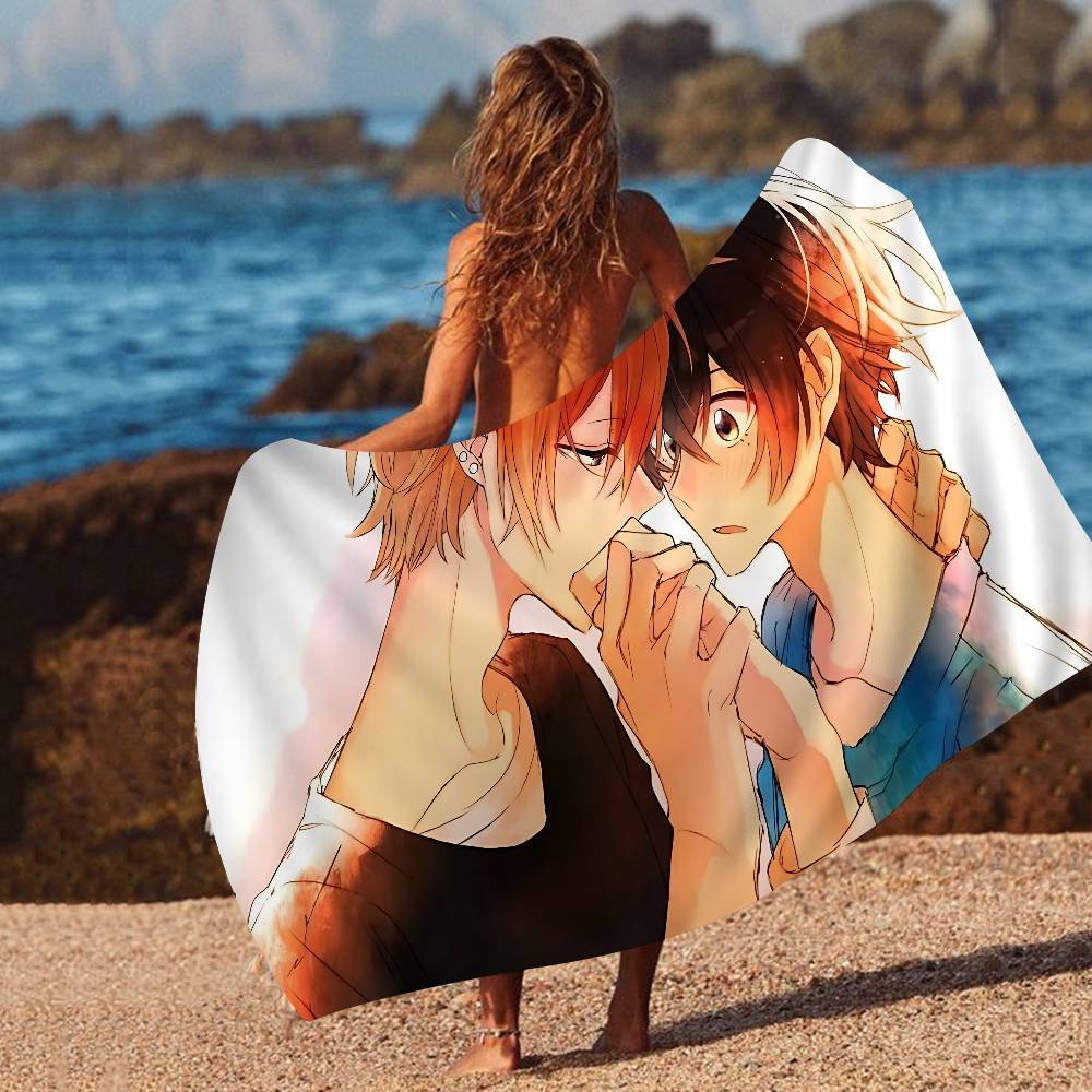 SASAKI and MIYANO Anime Beach Towel Colorful Bath Towels for Girl Microfiber Quick Dry Custom Sand Free Beach Yoga Spa Gym Pool