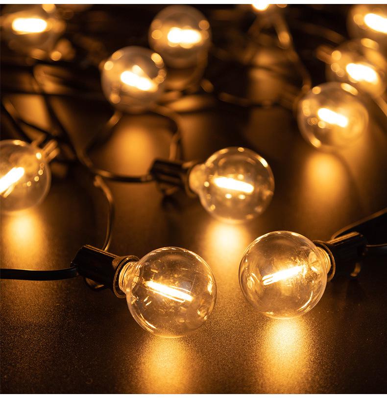 G40 Plastic Light Bulbs: Christmas Decoration, Round Balls, European & American Standard, 110-220V, Light String with 25 Spare Bulbs.