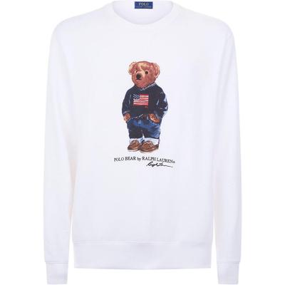 Felpa girocollo in pile Polo con stampa grafica orso da uomo 710749332-003