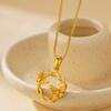 Luxury Pure Gold Real Gold Butterfly Pendant Necklace Women's Clavicle Chain