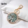Key Holder Keychain Pendant Rhinestones Inlaid Tree of Life Design Decorative Durable Alloy Chain with Anti-Oxidation Lobster Clasp Backpacks